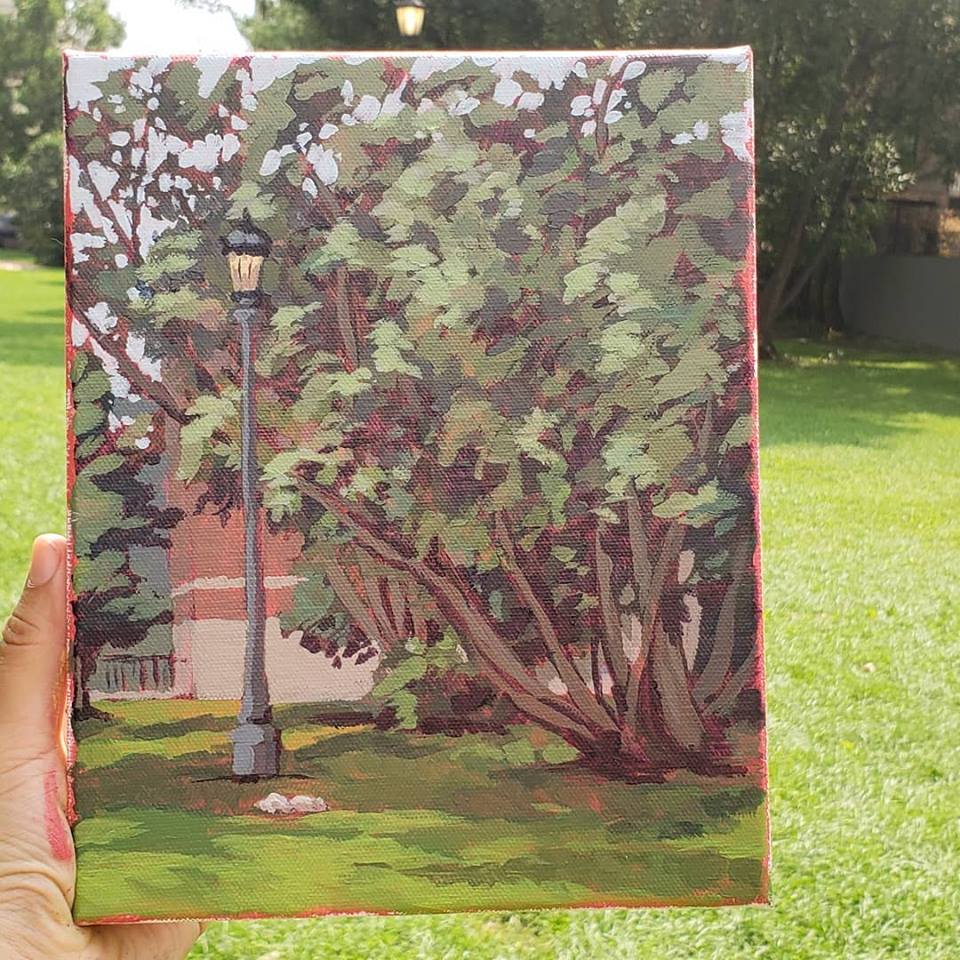 trinity bellwoods lamp post! Acrylic on canvas, 8x11"