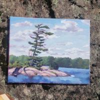Haze. Painted at Big Bald Lake, Ontario, in July 2019. $250. 20x16 inches.