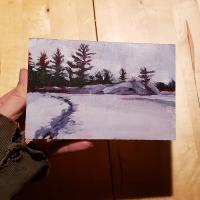Acrylic on wood panel, 6x4"